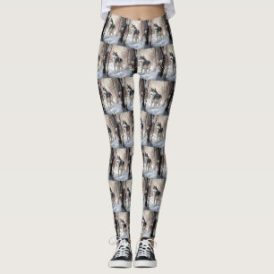 Siberian Husky Lass es Weihnachten schneejang Leggings