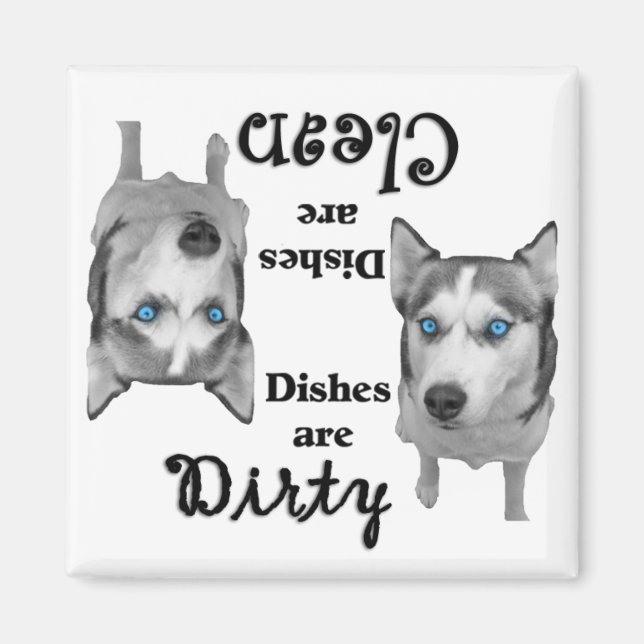 Siberian Husky Liebhaber Geschirrspülmaschine Magn Magnet (Vorne)