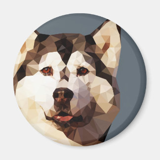 Siberian Husky Low Poly Art Magnet
