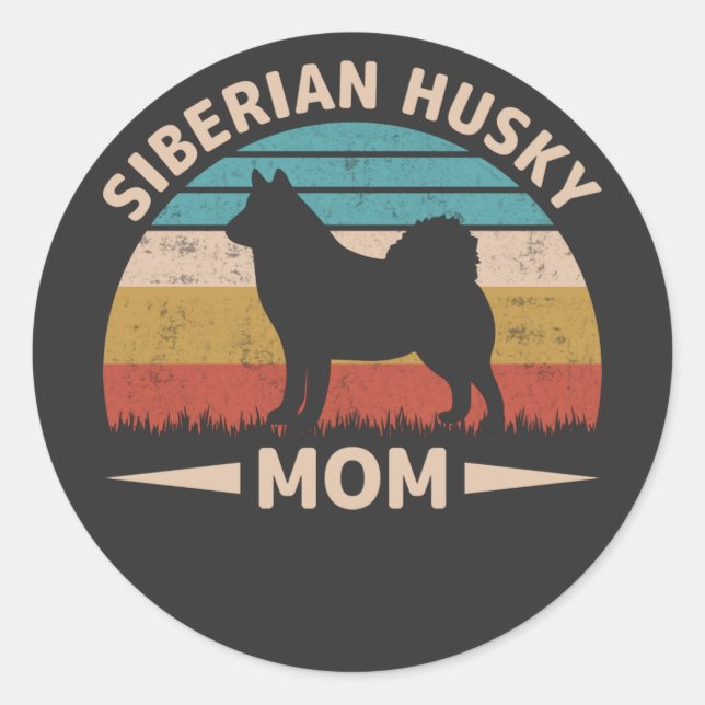 Siberian Husky Mama Special Bond Husky Mama Runder Aufkleber (Vorderseite)