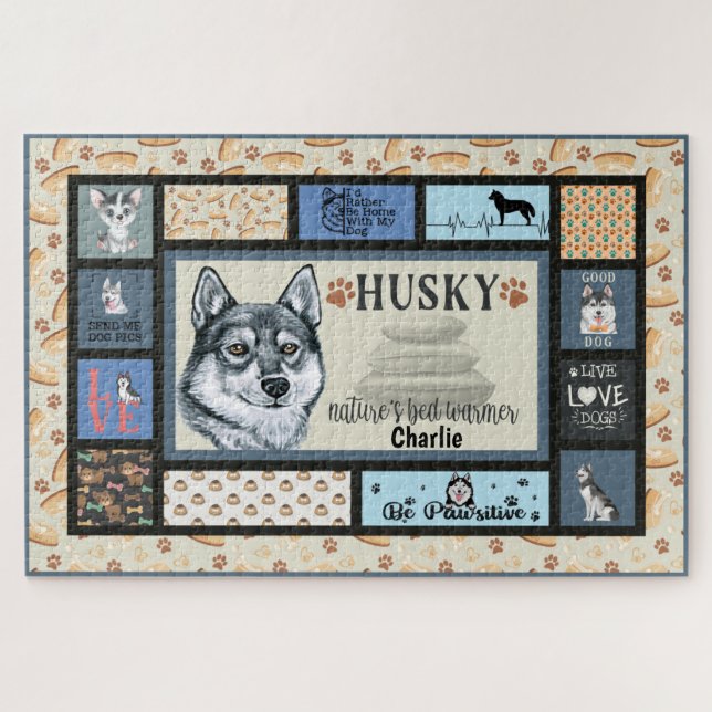 Siberian Husky Owner Lover Funny Keepake Quilt (Horizontal)
