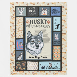 Siberian Husky Owner Lover Funny Keepake Quilt Fleecedecke