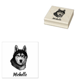 Siberian Husky Personalisiert Gummistempel