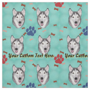 Siberian Husky - Persönlich gestalten Stoff