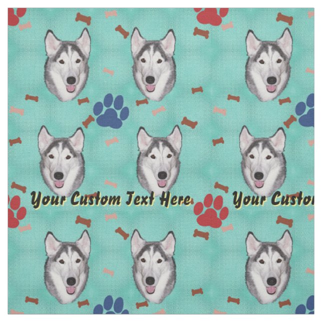 Siberian Husky - Persönlich gestalten Stoff (Muster)