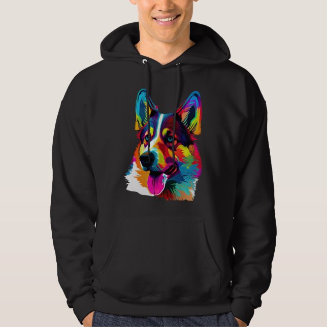 Siberian Husky Pop Cute Husky Hoodie (Vorderseite)