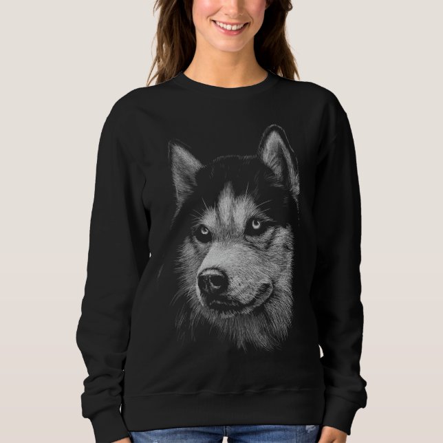 Siberian Husky Portrait 5 Sweatshirt (Vorderseite)