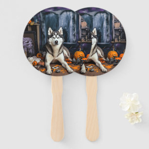 Siberian Husky Pumpkins Halloween Beängstigend Fächer