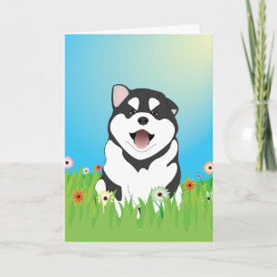 Siberian Husky Puppy Easter Feiertagskarte