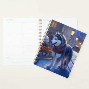 Siberian Husky Saison des Fêtes de Noël