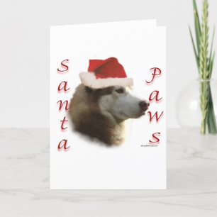 Siberian Husky Santa Paws Feiertagskarte