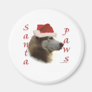 Siberian Husky Santa Paws Magnet
