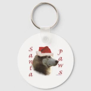 Siberian Husky Santa Paws Schlüsselanhänger
