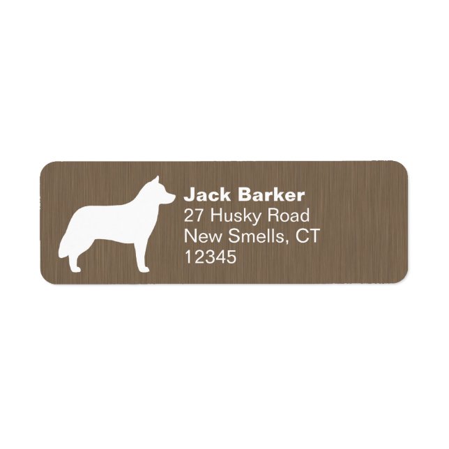 Siberian Husky Silhouette Rücksendeadressen-Aufkle (Vorne)