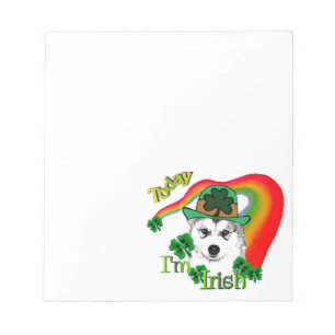 Siberian Husky St Patrick's Notizblock