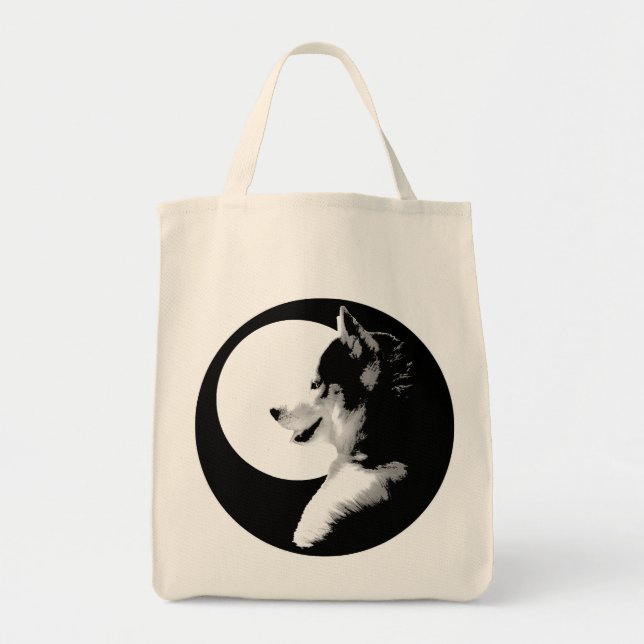 Siberian Husky Tote Bag Bio Husky Malamute Bag Tragetasche (Vorne)