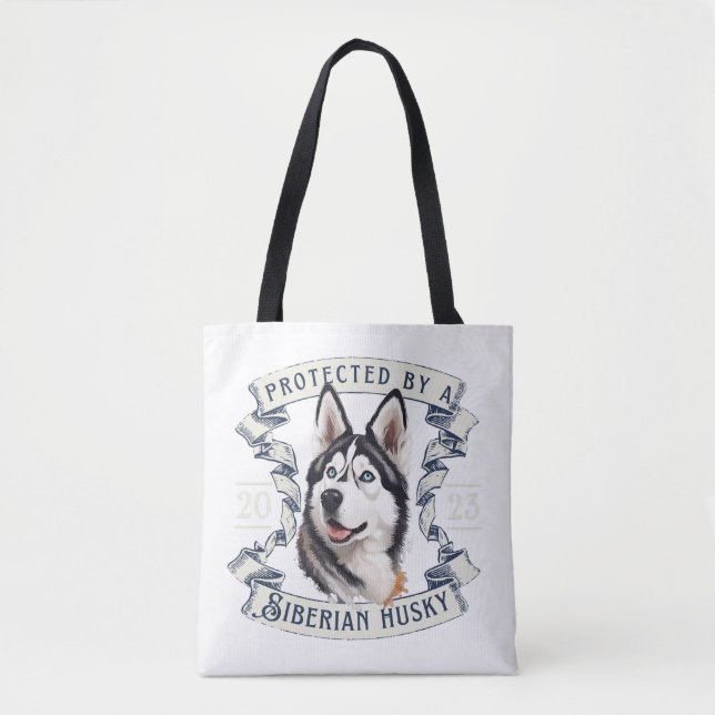 Siberian Husky Tote Bag Tasche (Vorderseite)