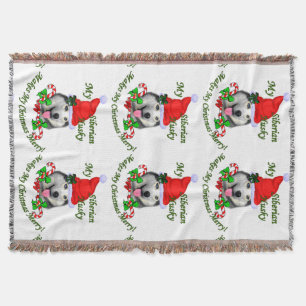 Siberian Husky Weihnachten Decke