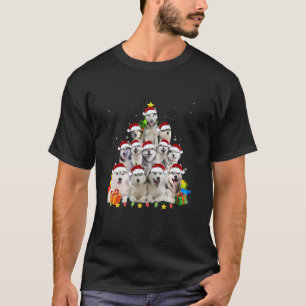 Siberian Husky Weihnachtsbaum Lichter Weihnachten T-Shirt