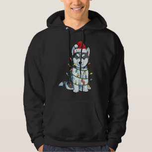 Siberian Husky Weihnachtsfeier Weihnachtsmannmütze Hoodie