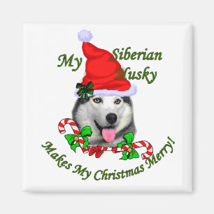 Siberian Husky Weihnachtsgeschenke Magnet