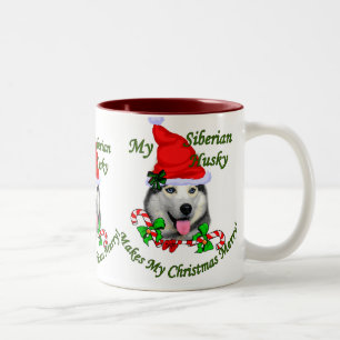 Siberian Husky Weihnachtsgeschenke Zweifarbige Tasse