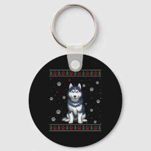 Siberian Husky Weihnachtskraut Xmas Haustier D Schlüsselanhänger