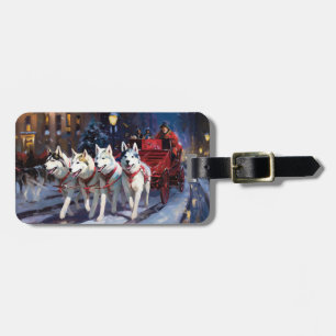 Siberian Husky Weihnachtssaison Gepäckanhänger