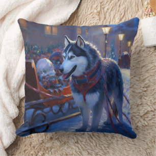 Siberian Husky Weihnachtssaison Kissen
