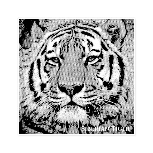 Siberian Tiger ラバースタンプ Gummistempel (Prägung)