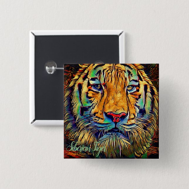 Siberian Tiger Button (Vorne & Hinten)
