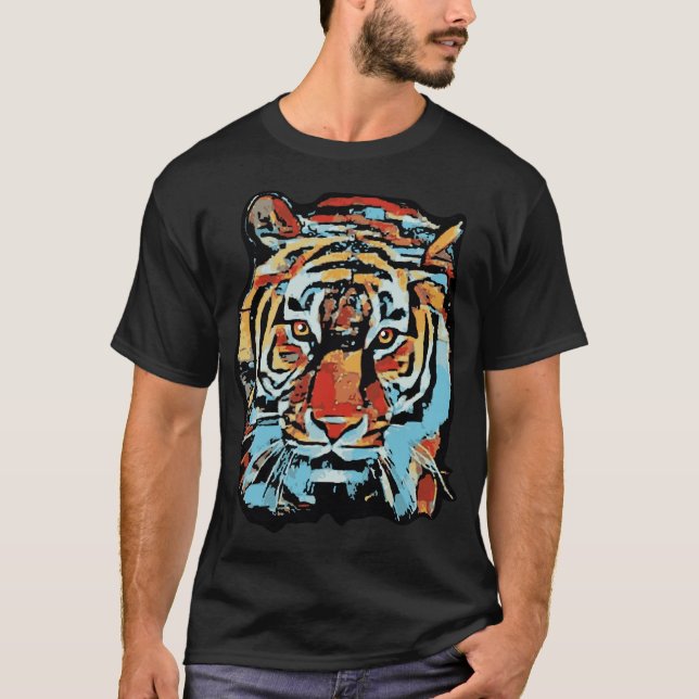 Siberian tiger pop art style of the chinese zodiac T-Shirt (Vorderseite)