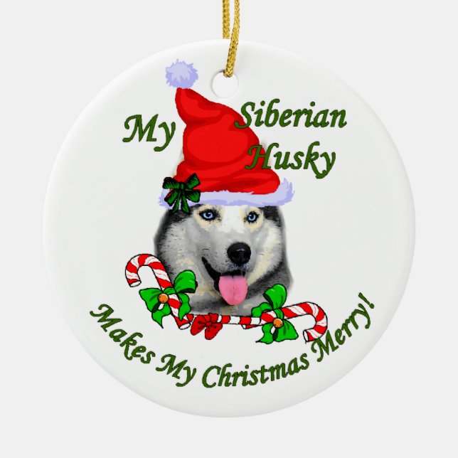 Sibérie Husky Cadeaux de Noël Ornement (Devant)