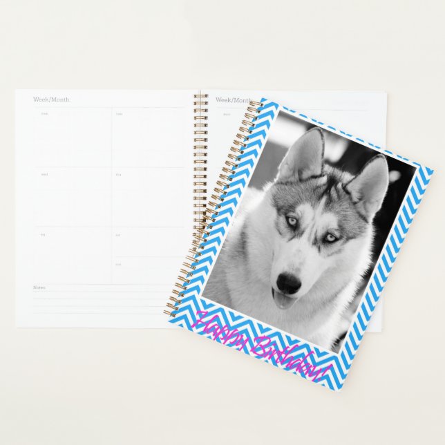 Sibérie Husky Chien Bleu Joyeux anniversaire (Devant avec enveloppe)