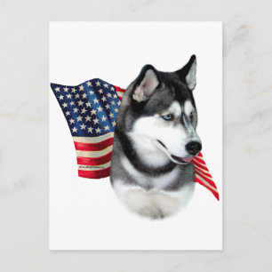 Siberische Husky-Flagge Postkarte