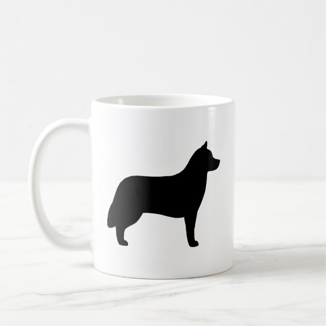 Siberische Husky Hund Silhouetten Kaffeetasse (Links)