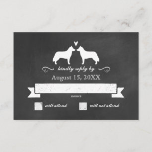 Siberische Husky-Silhouetten Hochzeit-RSVP-Antwort RSVP Karte
