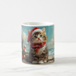 Siberischer Cat Christmas Vintag Beach Kaffeetasse
