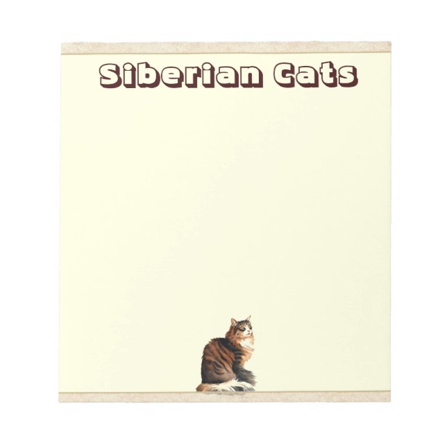 Siberischer Cat Notepad Notizblock (Vorderseite)