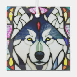Siberischer Huskie "Festes Glas" Ornament Aus Glas