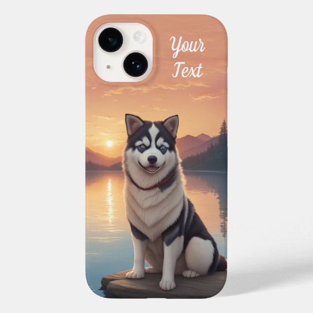 Siberischer Husky am See Case-Mate iPhone 14 Hülle (Rückseite)