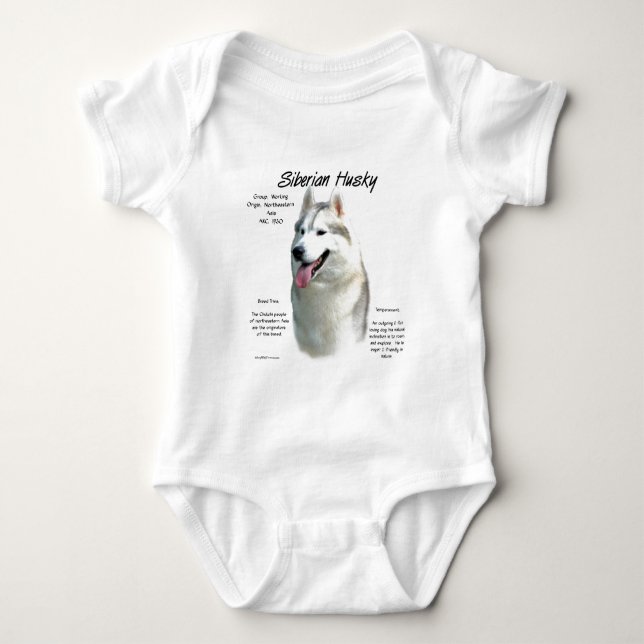 Siberischer Husky-Geschichtsentwurf Baby Strampler (Vorderseite)