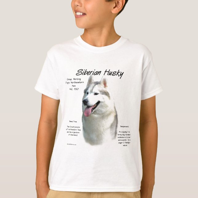 Siberischer Husky-Geschichtsentwurf T-Shirt (Vorderseite)