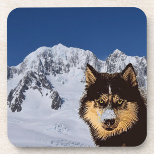 Siberischer Husky-Getränkekasten Getränkeuntersetzer