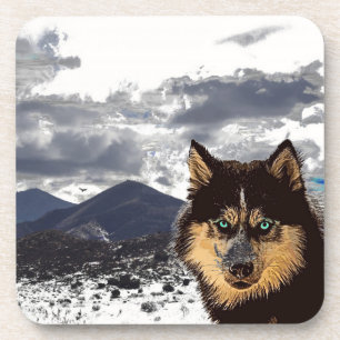 Siberischer Husky-Getränkekasten Getränkeuntersetzer