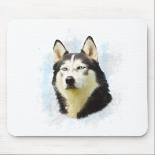 Siberischer Husky Hund Farbe Farbe Farbe Malerei Mousepad