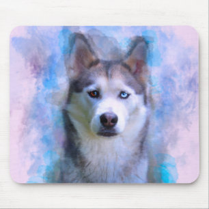 Siberischer Husky Hund Farbe Farbe Farbe Malerei Mousepad