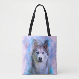 Siberischer Husky Hund Farbe Farbe Farbe Malerei Tasche