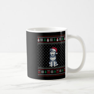 Siberischer Husky-Hund mit Weihnachtsmannmütze Ugl Kaffeetasse