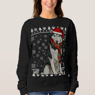 Siberischer Husky Hund Weihnachtsmannmütze Xmas We Sweatshirt
